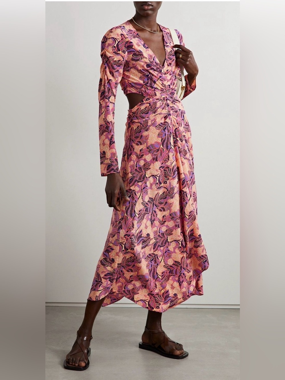 A.L.C. WOMEN'S MONA DRESS, CORAL/IRIS/MULTI